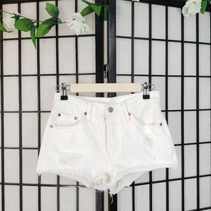 Levi's white cut off shorts